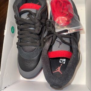 Jordan Kids Black and Red Sneakers